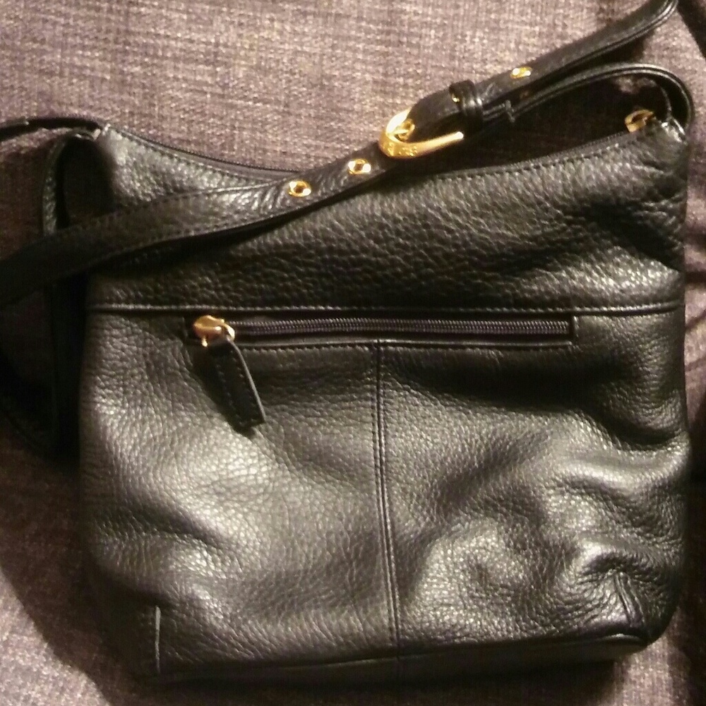 Black LEATHER Shoulder Tote